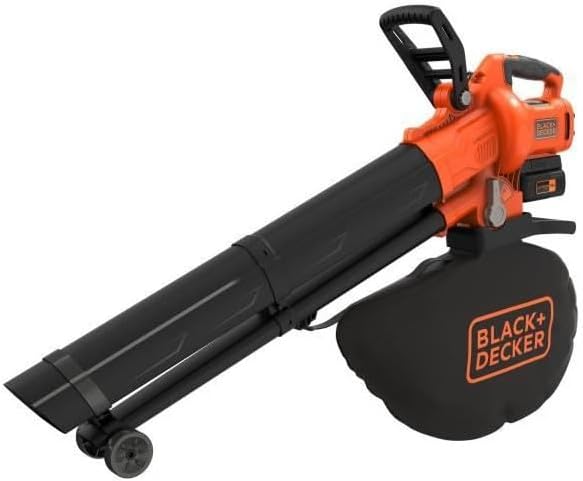 BLACK+DECKER BCBLV3625L1-QW Soplador, Aspirador y Triturador de Hojas 36 V con Batería 2,5 Ah y Bolsa 45 L