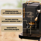 Faber Pro Total Deluxe Cafetera de Monodosis ESE 44 mm de Latón, 1,3 L