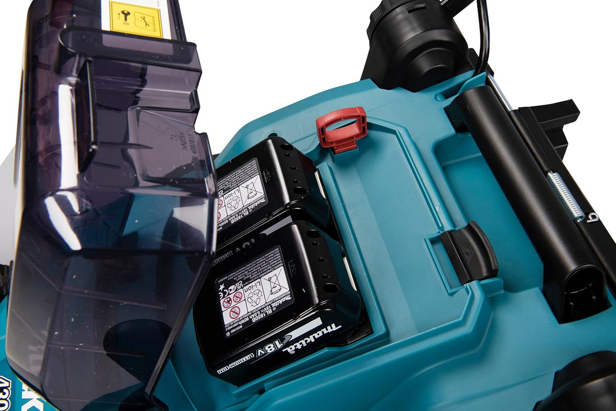 Makita DLM382PM2 Cortacésped a Batería 2 x 18 V, 38 cm, con 2 Baterías 4 Ah y Cargador Doble