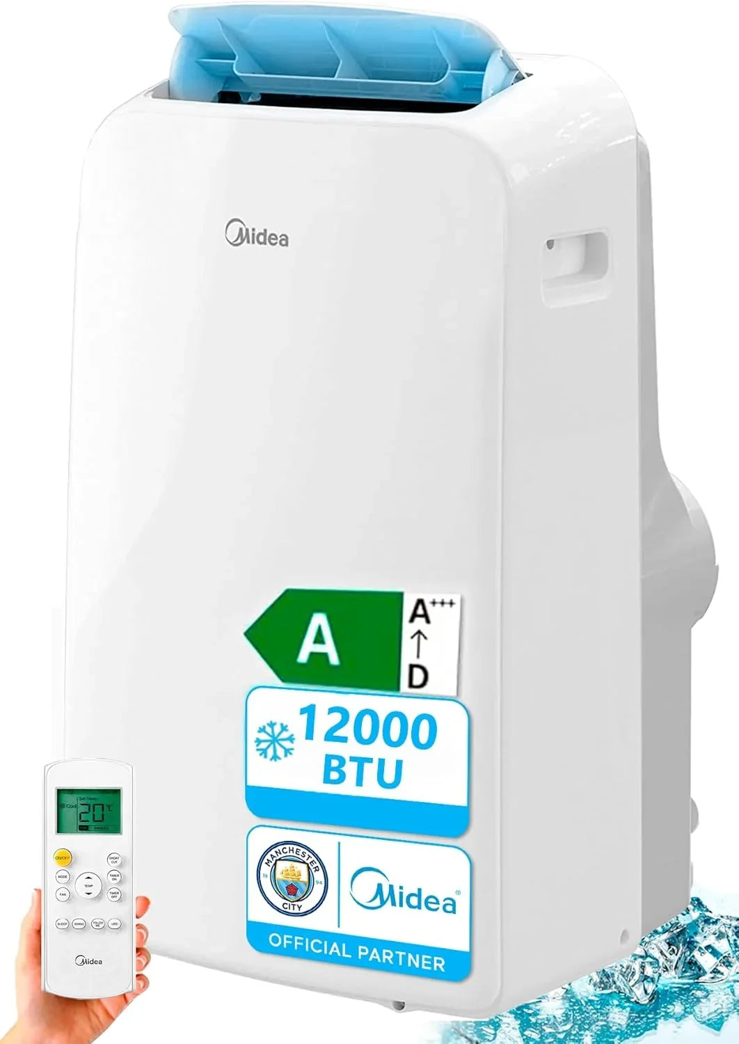 MIDEA Aire Acondicionado Portátil 12000 BTU / 3000 Frigorías 3 en 1, hasta 43 m², con Kit de Ventana