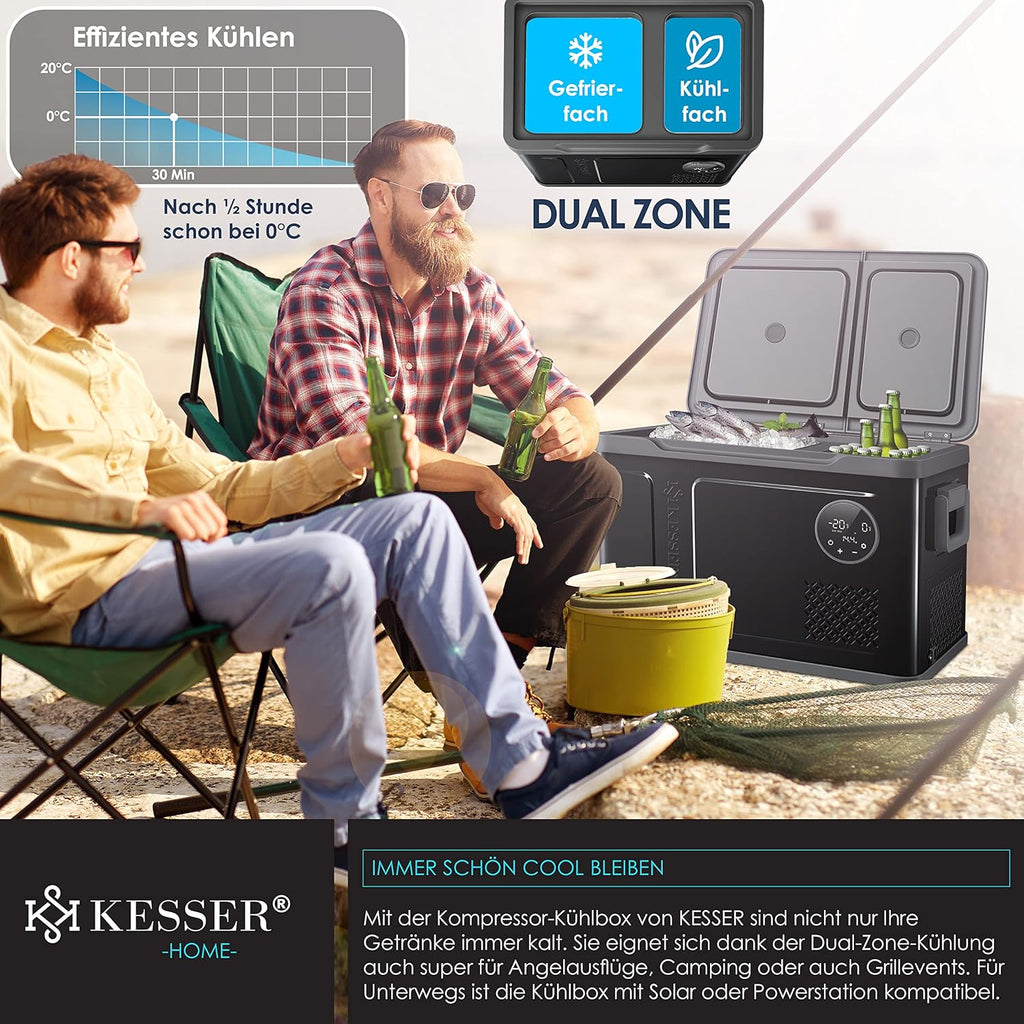 KESSER Nevera Portátil de Compresor Doble Zona hasta -20 °C con Pantalla Táctil, 12/24 V y 230 V - imagen 6