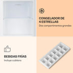 Klarstein Garfield Eco Mini Congelador Vertical 33 L Silencioso, Plateado