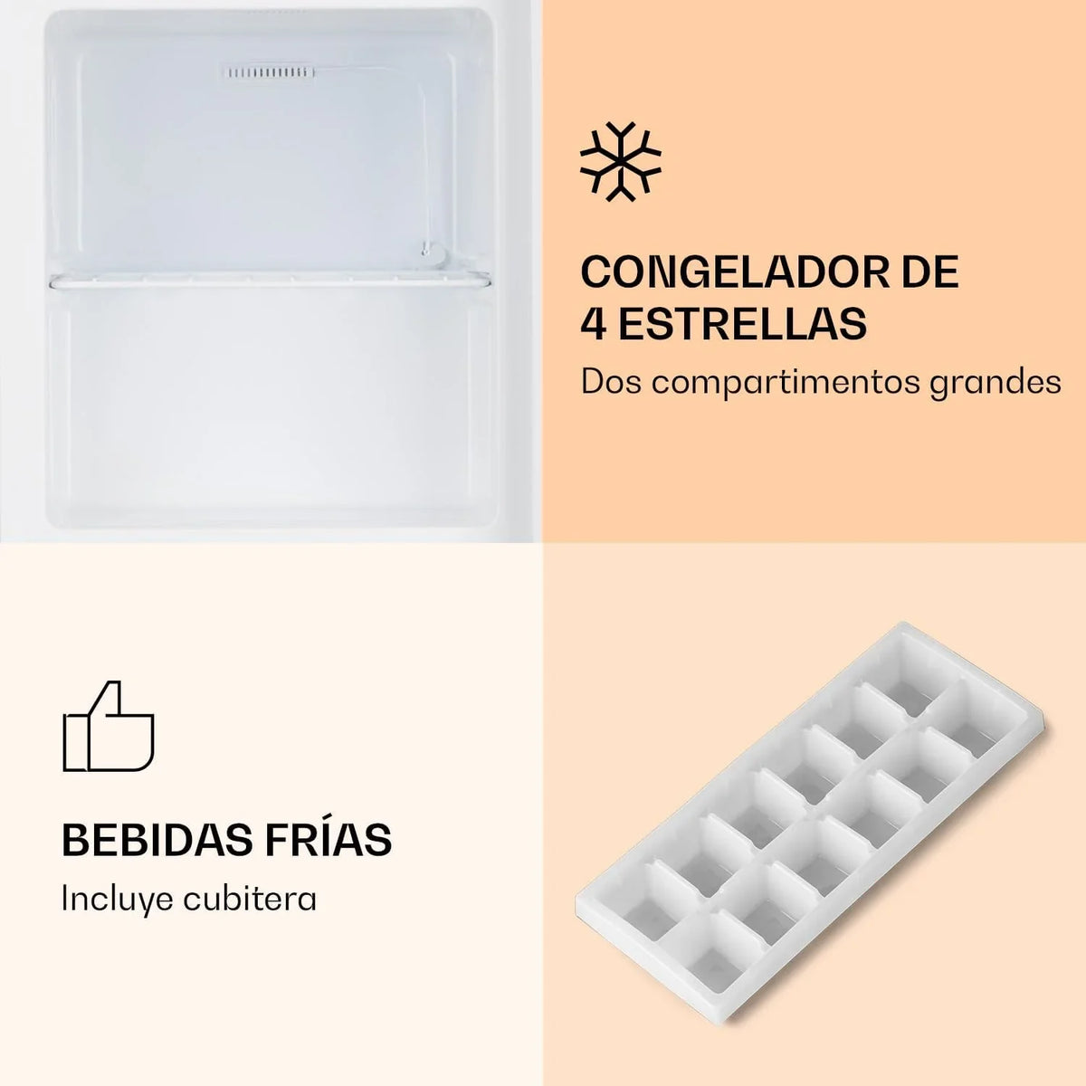 Klarstein Garfield Eco Mini Congelador Vertical 33 L Silencioso, Plateado