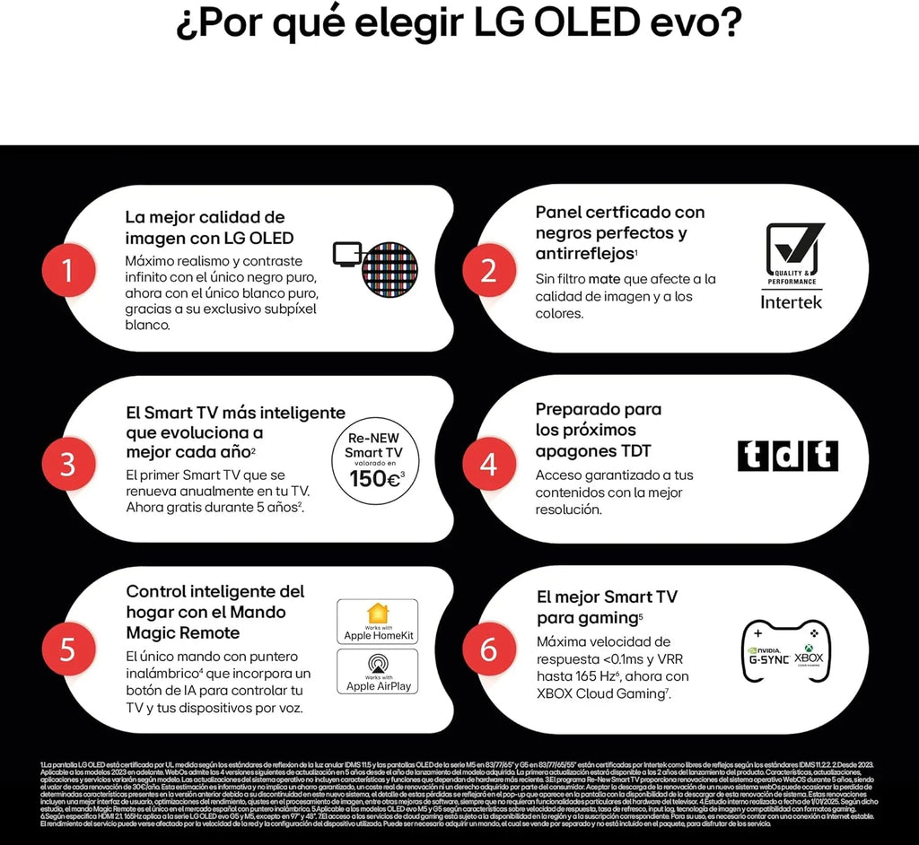 OLED48C54LA TV OLED evo 48" 4K Smart TV webOS 25, Dolby Vision, Dolby Atmos, 120 Hz