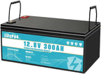 Batería de Litio LiFePO4 12 V 300 Ah con BMS 300 A para Camping, Solar y Emergencias