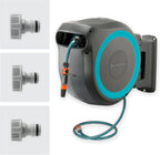 Gardena RollUp M/L Portamangueras de Pared con Manguera de 25 m, Giratorio, Turquesa