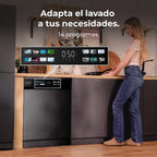 Cecotec Bolero Aguazero 6210 Dark Lavavajillas 60 cm, 15 Cubiertos, Tercera Bandeja, 8 Programas